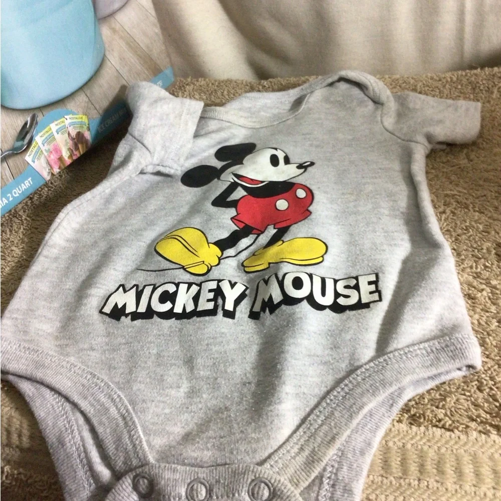 Disney Mickey Mouse Bodysuit Trio — Gray, Black, Red